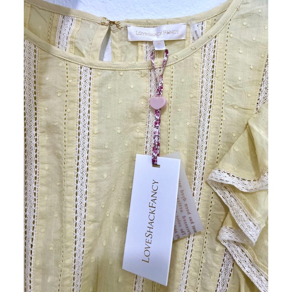 NWT LoveShackFancy Natasha Dress in Gilded Yellow - Picture 5 of 12